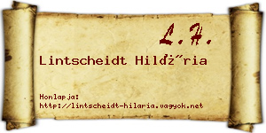 Lintscheidt Hilária névjegykártya